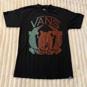 Vans Black and Red Graphic Tee Size Small